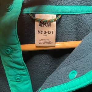 REI Youth Quarter Snap Longe Sleeve Fleece Top Medium